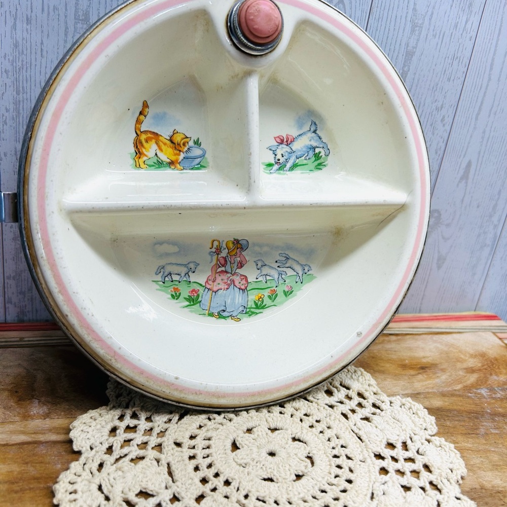 Vintage 1950s Little Bo Peep Baby Feeding Dish